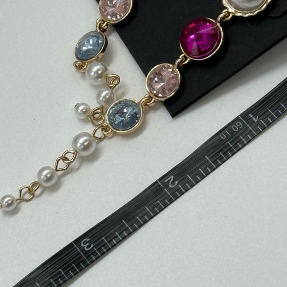 INC Drop Crystal and Faux Pearl Dangling Earrings in Gold Tone 3.5in - Picture 9 of 9